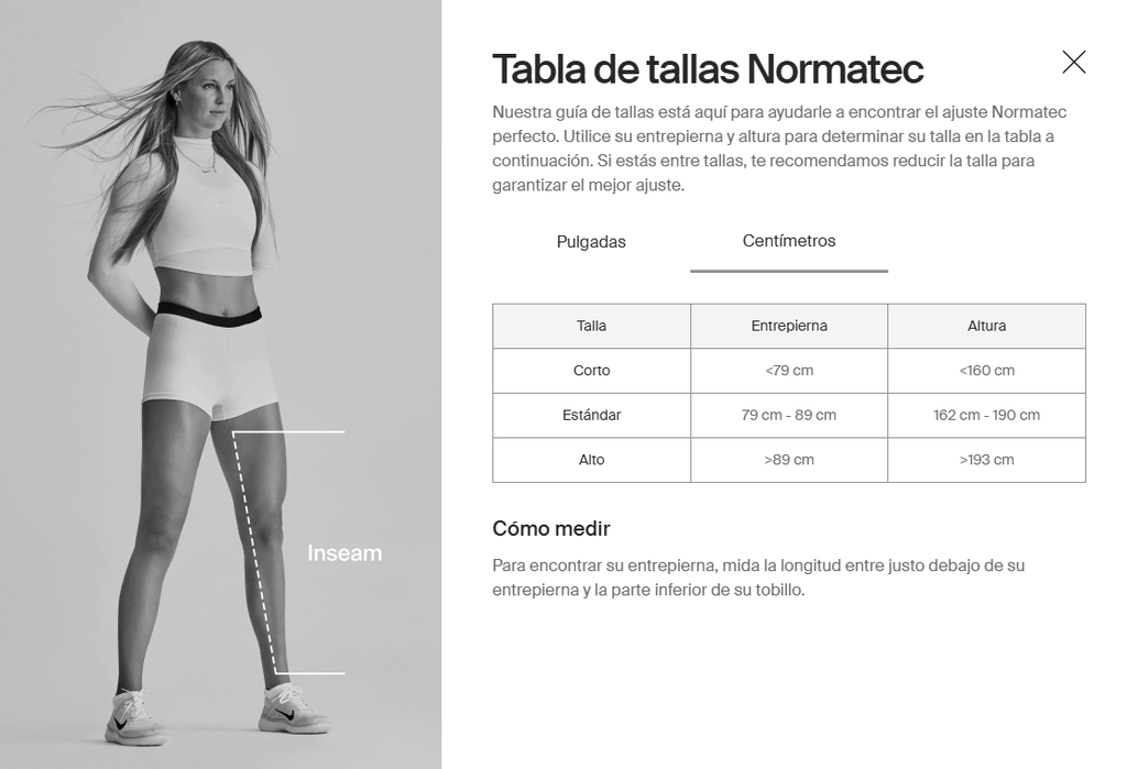 Equipo de Presoterapia Inalámbrica NORMATEC PREMIER Guía de tallas